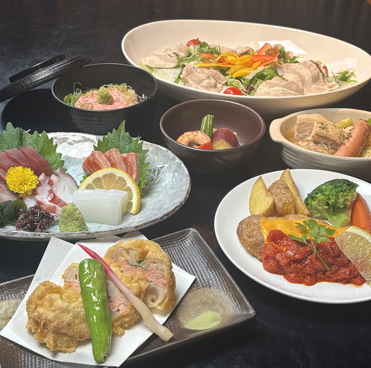 見た目も楽しめる 酒菜屋二重まるの創作料理​​​​​​​